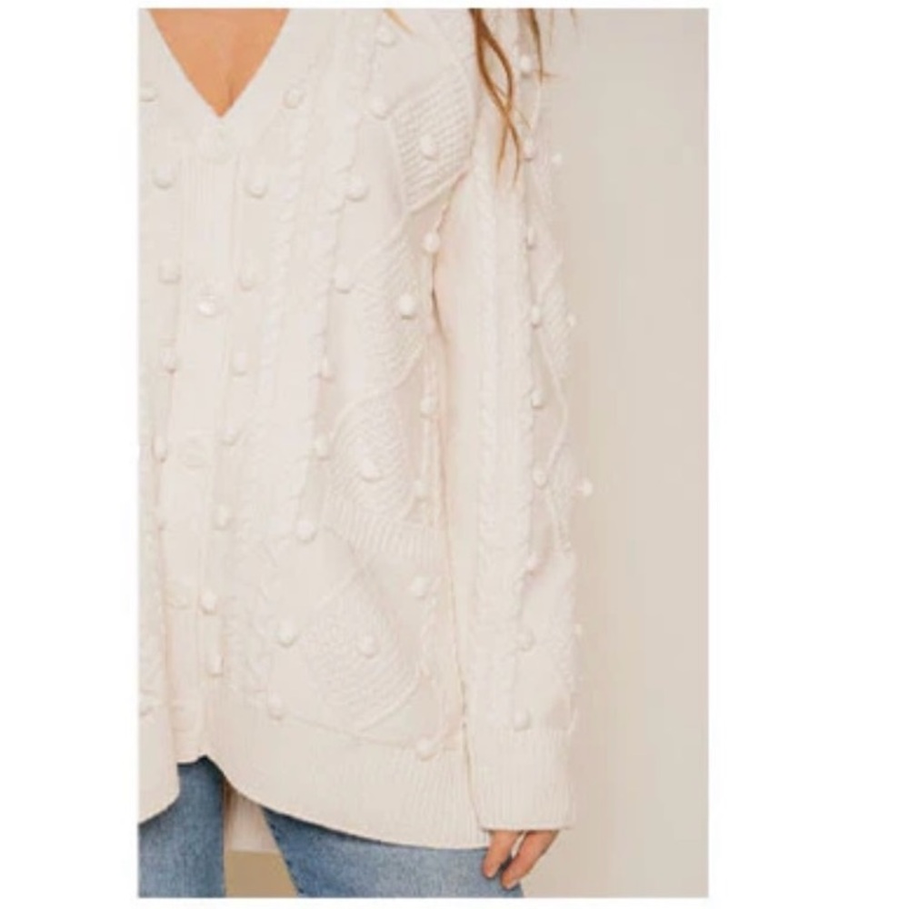 Jackson Rowe Cream V-Neck Sweater